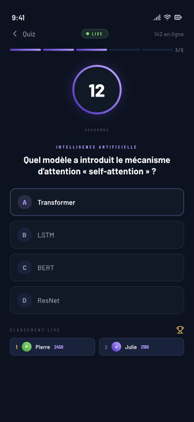 Mobile quiz live